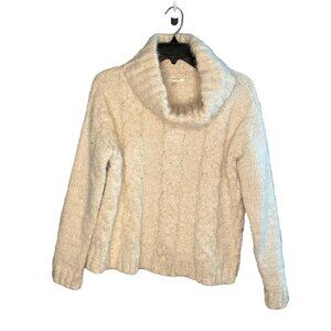 Maurices sweater cowl neck cable knit cream color size XS